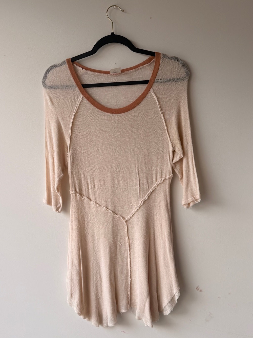 Intimately Free People Cream & Dusty Rose Knit Top